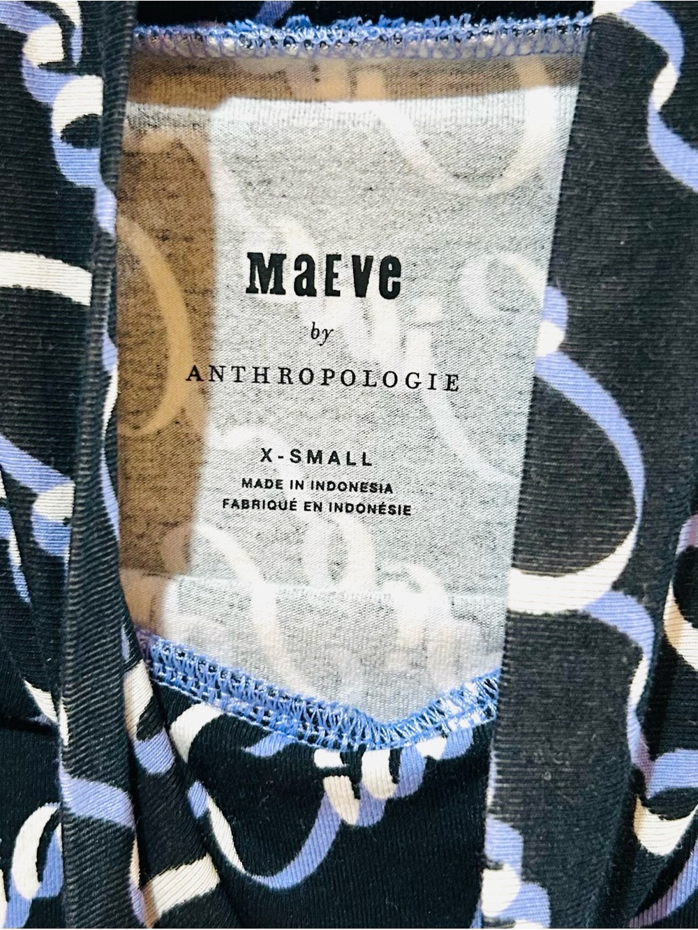 Anthropologie Maeve Ciao Graphic Print Turtleneck Top Preppy Urban Coastal XS - Picture 7 of 9